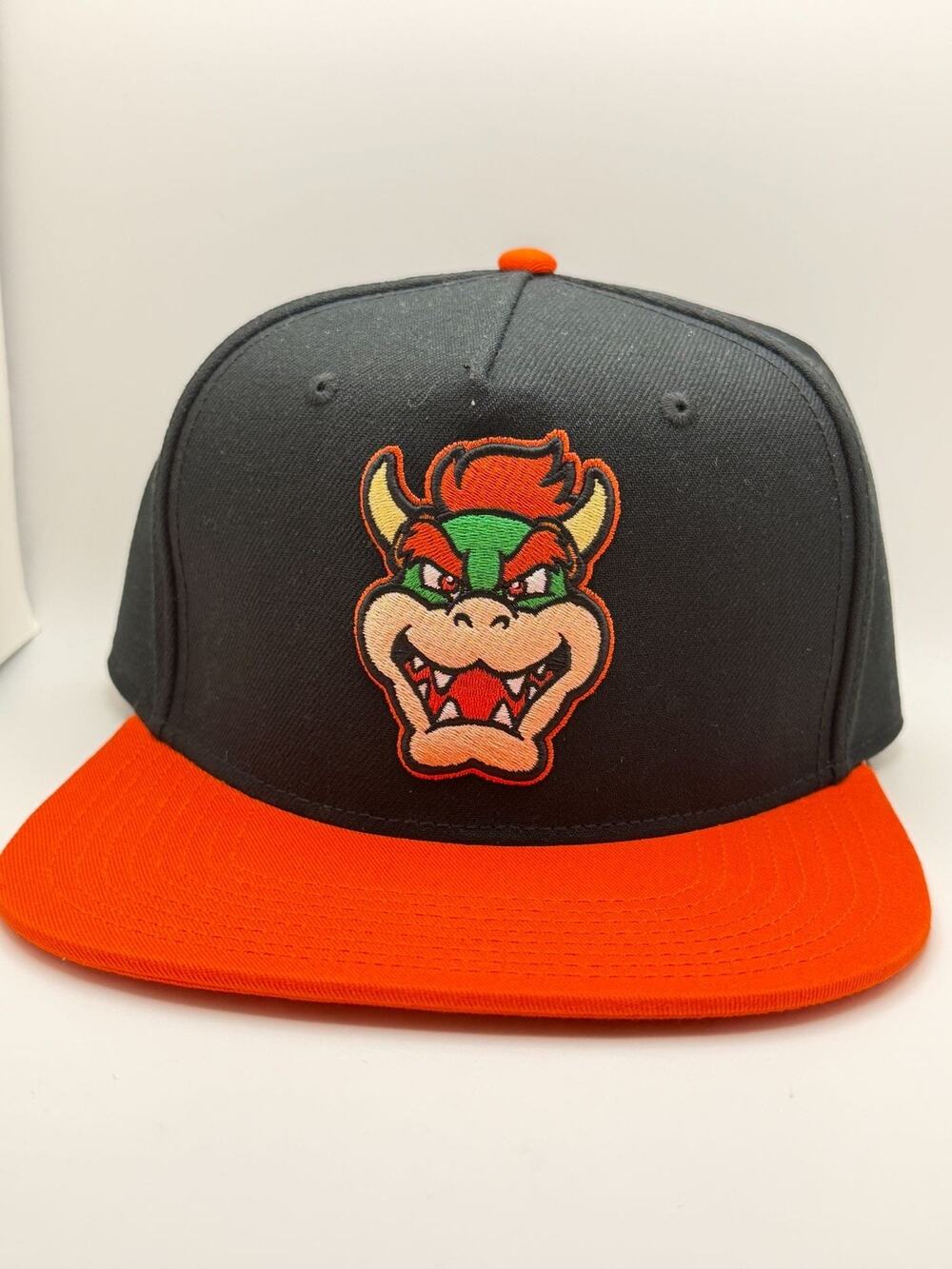 Super Mario Bowser Embroidered Snapback Hat Bioworld Officially Licensed Black &